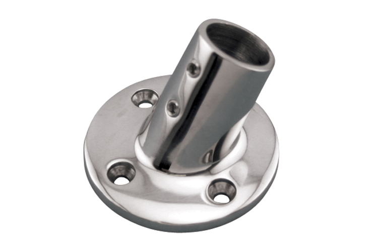60 Degree Round Rail Fitting 7/8 22mm 60 Degree Round Rail Fitting 7/8 22mm Hanperal 316 Stainless Boat handrail Round Base